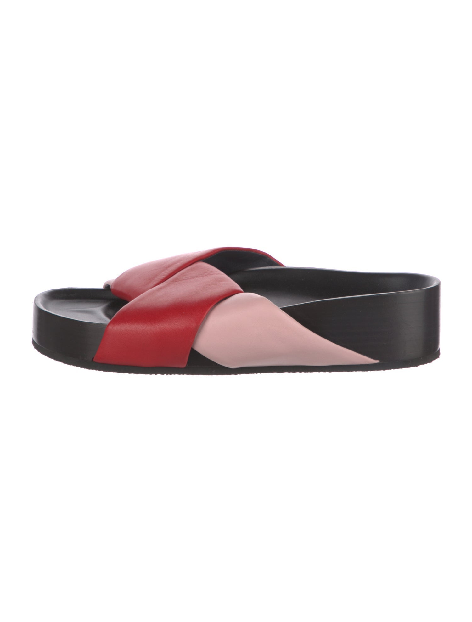 Celine Leather Colorblock Pattern Slides