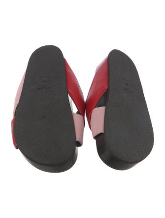Celine Leather Colorblock Pattern Slides