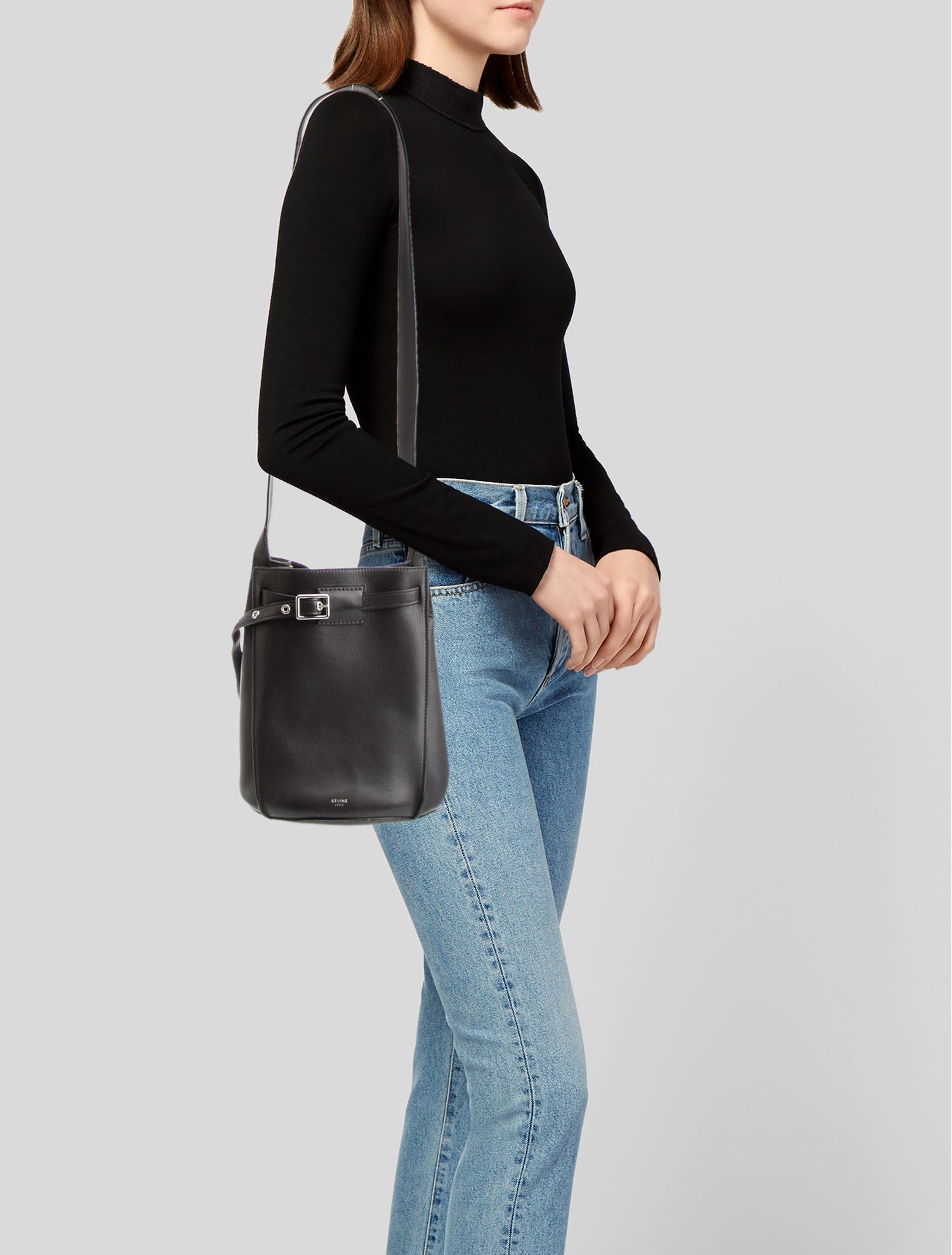 Celine Leather Big Bucket w/Strap