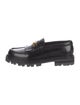 Celine Leather Fringe Trim Accent Loafers