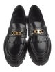 Celine Leather Fringe Trim Accent Loafers