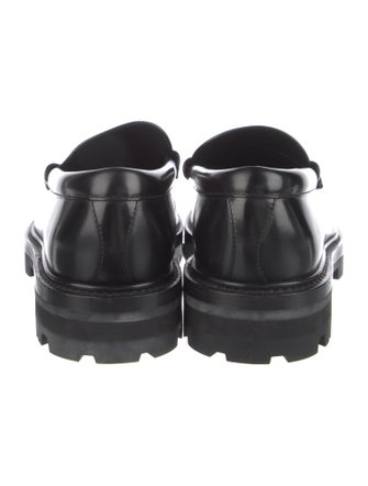 Celine Leather Fringe Trim Accent Loafers