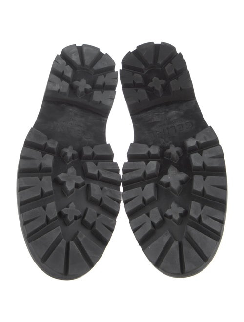 Celine Leather Fringe Trim Accent Loafers