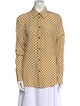 Celine Silk Polka Dot Print Button-Up Top