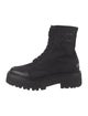 Celine Canvas Leather Trim Embellishment Combat Boots