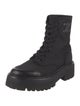Celine Canvas Leather Trim Embellishment Combat Boots