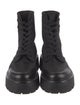 Celine Canvas Leather Trim Embellishment Combat Boots