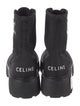 Celine Canvas Leather Trim Embellishment Combat Boots