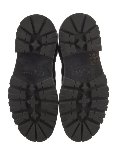 Celine Canvas Leather Trim Embellishment Combat Boots