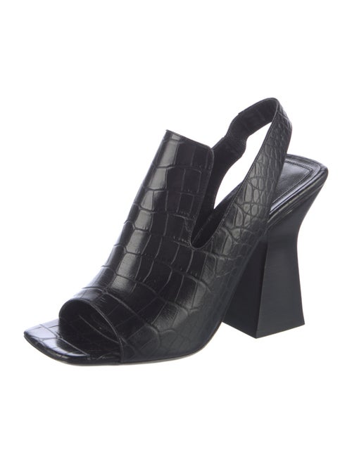 Celine Embossed Leather Slingback Sandals