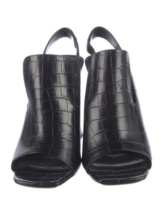 Celine Embossed Leather Slingback Sandals