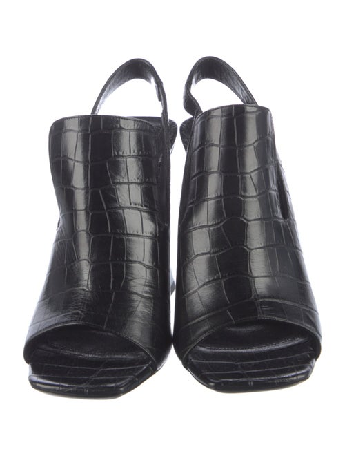 Celine Embossed Leather Slingback Sandals