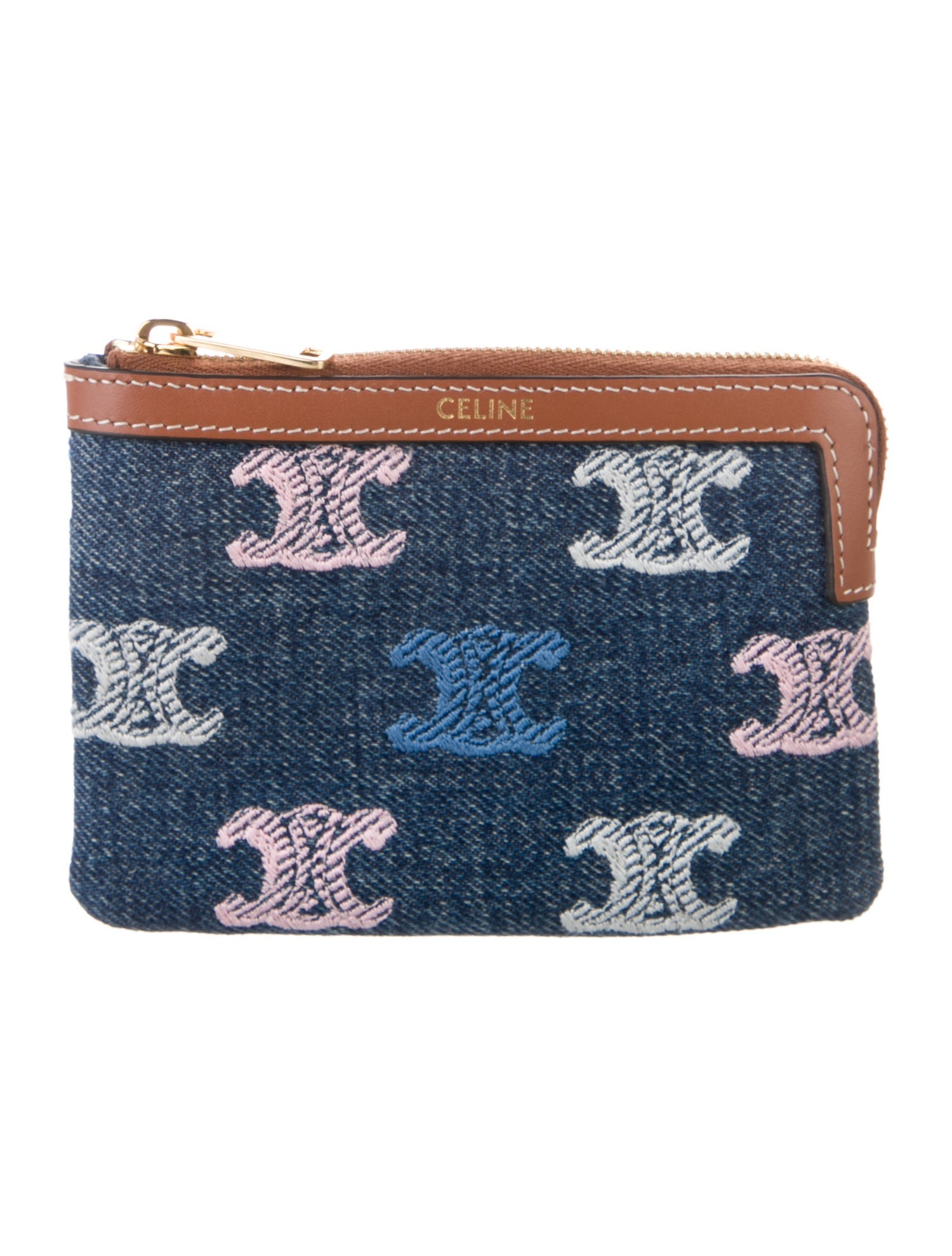 Celine Monogram Pattern Denim Wallet