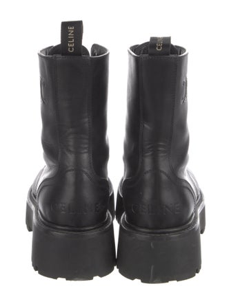 Celine Leather Studded Accents Combat Boots