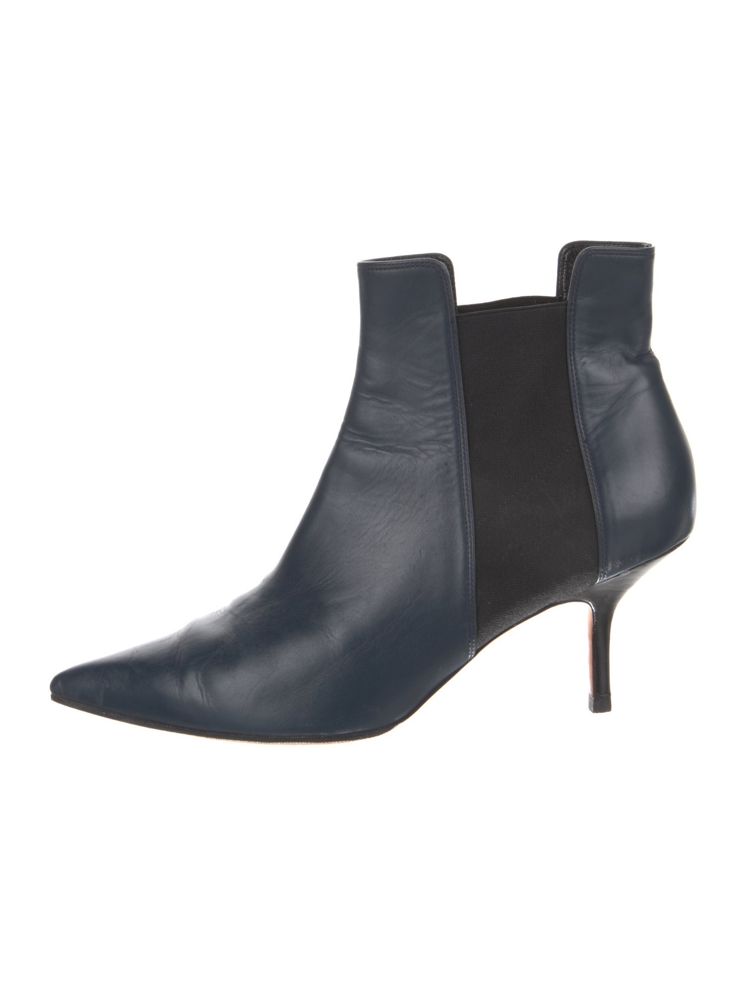 Celine Leather Colorblock Pattern Chelsea Boots