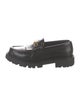 Celine Leather Fringe Trim Accent Loafers