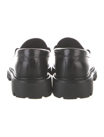 Celine Leather Fringe Trim Accent Loafers