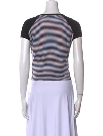 Celine Striped Crew Neck Crop Top