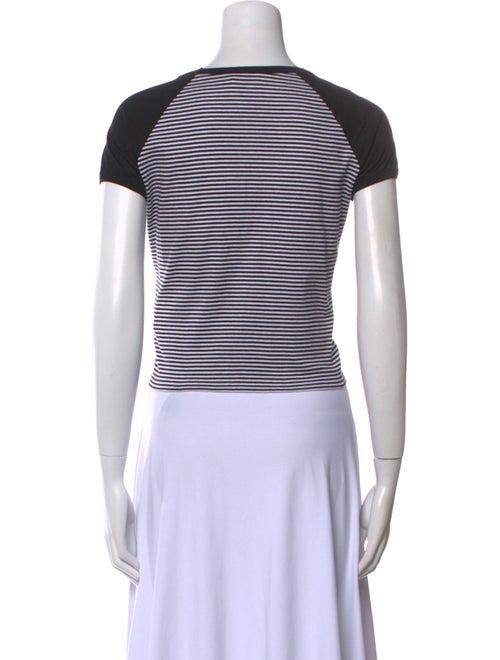 Celine Striped Crew Neck Crop Top