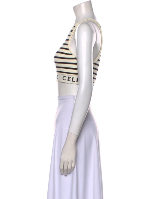 Celine Striped Athletic Bra Striped Crop Top