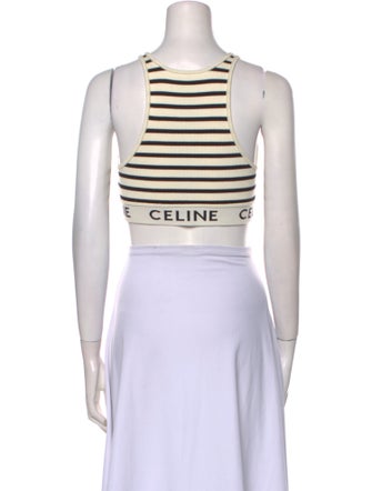 Celine Striped Athletic Bra Striped Crop Top