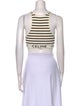 Celine Striped Athletic Bra Striped Crop Top