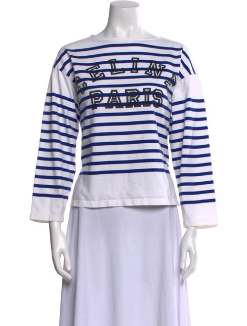 Celine Striped Bateau Neckline Sweatshirt