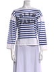 Celine Striped Bateau Neckline Sweatshirt