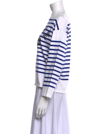 Celine Striped Bateau Neckline Sweatshirt