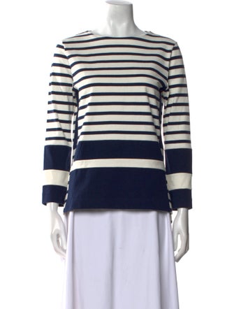 Celine Striped Bateau Neckline Top