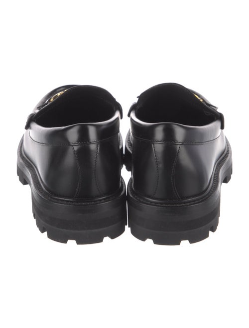 Celine Leather Chain-Link Accents Loafers