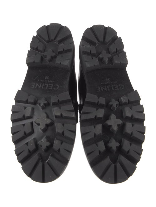 Celine Leather Chain-Link Accents Loafers