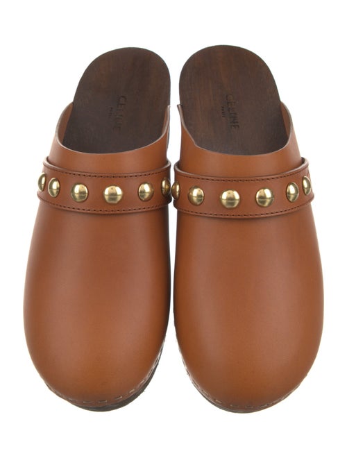 Celine Leather Studded Accents Mules