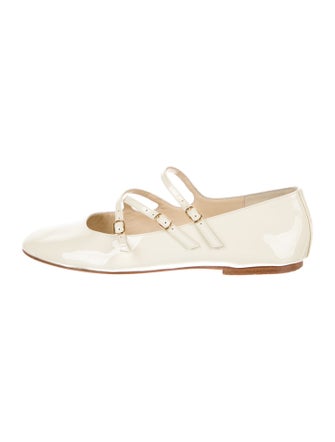 Celine Patent Leather Cutout Accent Mary Jane Flats