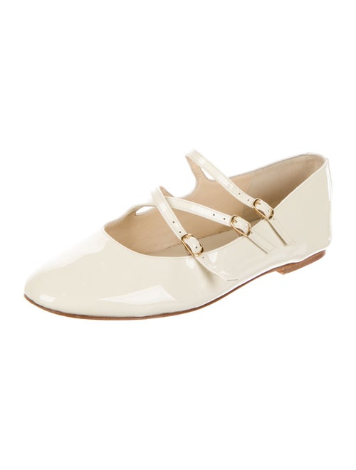 Celine Patent Leather Cutout Accent Mary Jane Flats