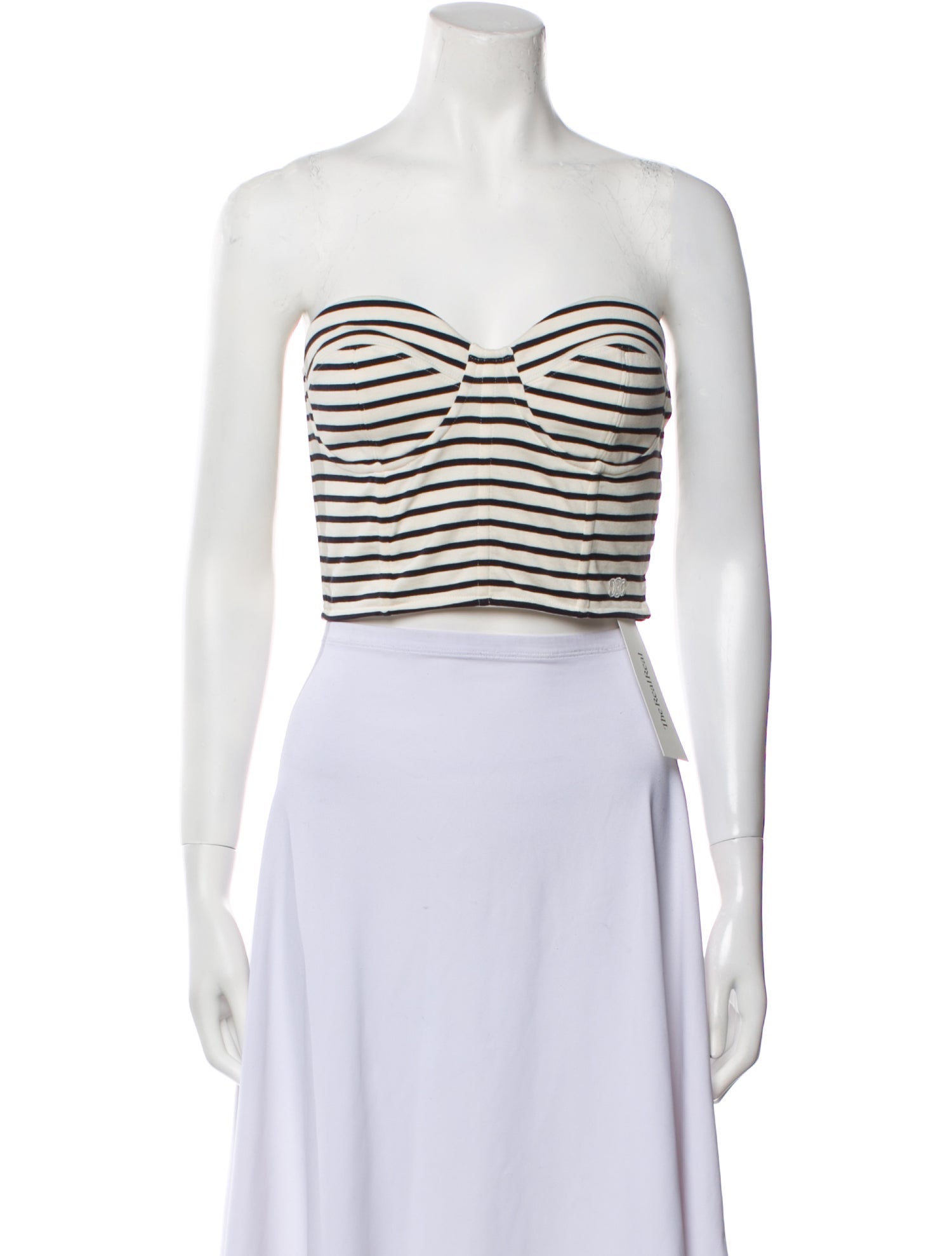 Celine Strapless Stripe Striped Crop Top