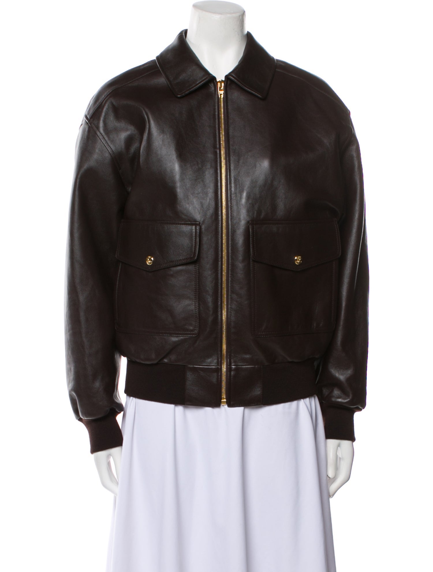 Celine Loose Aviator Lambskin Bomber Jacket