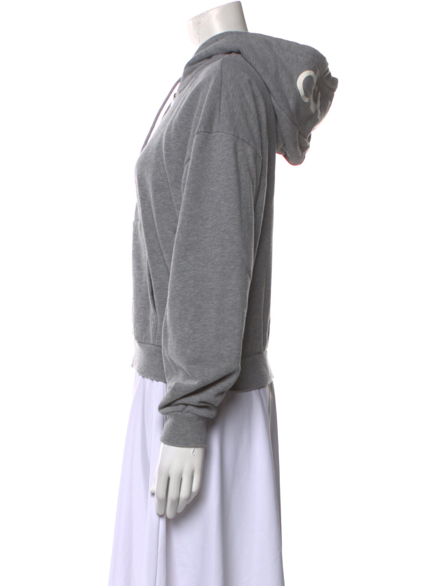 Celine Logo Zip-Up Hooded Crew Neck Sweatshirt