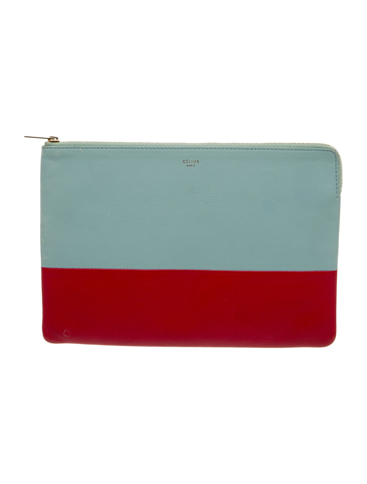 Celine Leather Bicolor Solo clutch pouch
