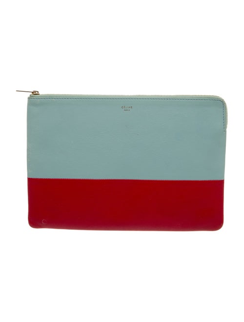 Celine Leather Bicolor Solo clutch pouch