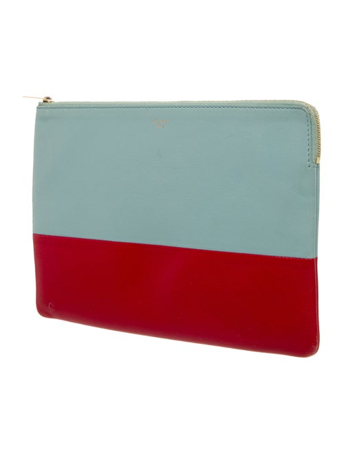 Celine Leather Bicolor Solo clutch pouch