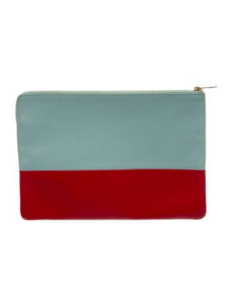 Celine Leather Bicolor Solo clutch pouch