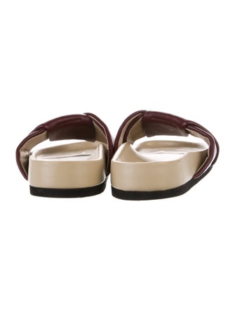 Celine Leather Ruffle Embellishment Slides