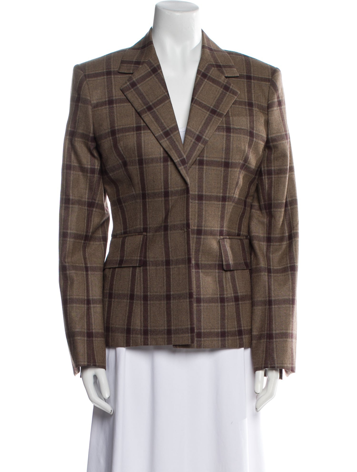 Celine Check Plaid Wool Blazer