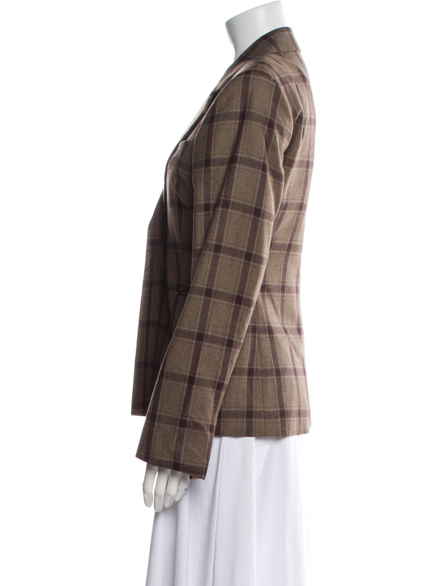 Celine Check Plaid Wool Blazer