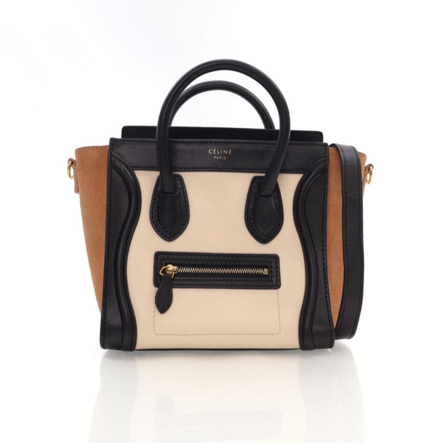 Celine Leather Tricolor Luggage Nano