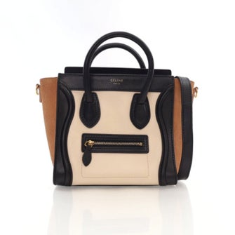 Celine Leather Tricolor Luggage Nano