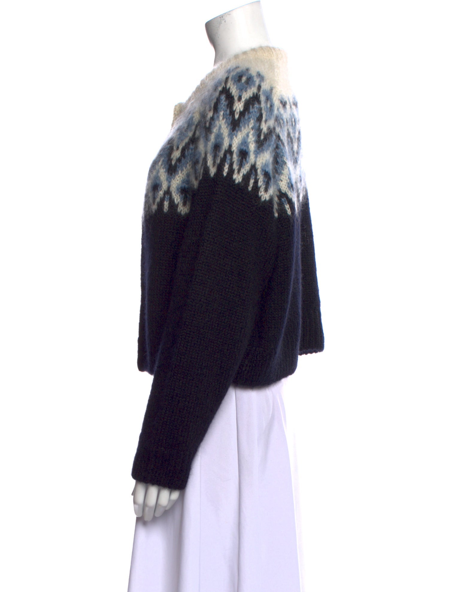 Celine Mohair Graphic Print Sweater