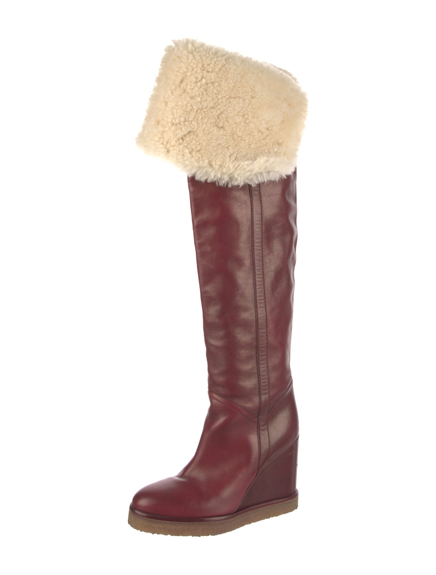 Celine Leather Colorblock Pattern Boots