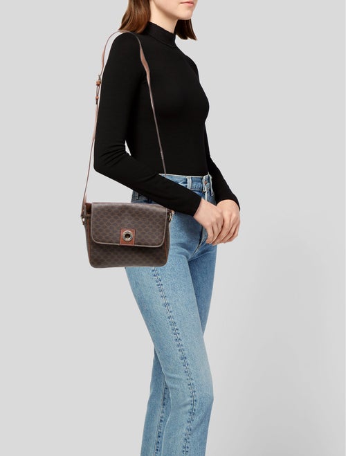 Celine Triomphe Macadam coated canvas shoulder bag